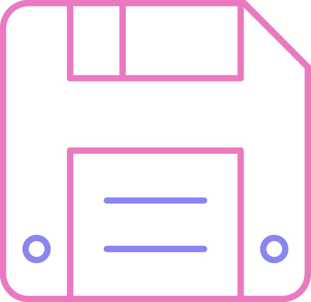 Diskette Linear Two Colour Icon vector