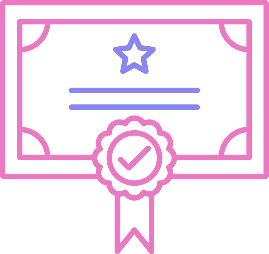 Qualify Linear Two Colour Icon vector