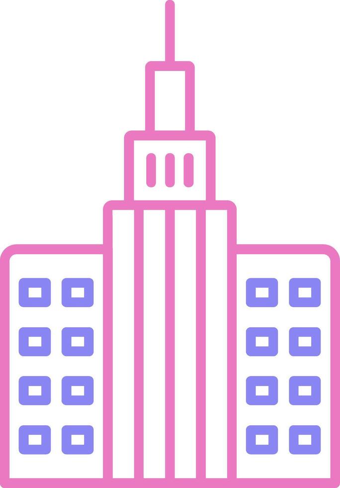 Skycraper Linear Two Colour Icon vector