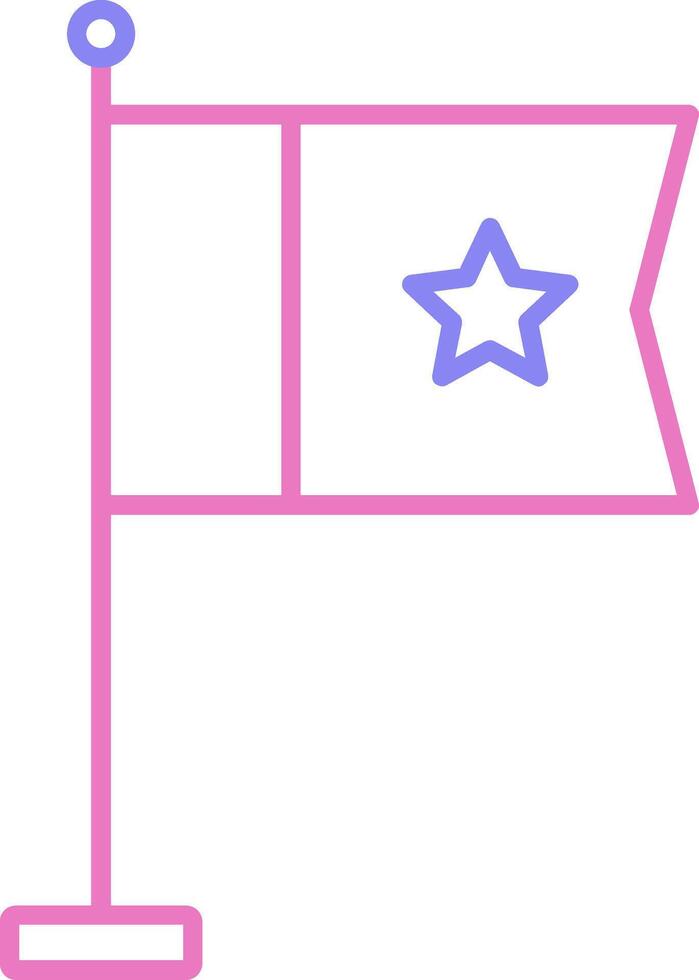 bandera lineal dos color icono vector