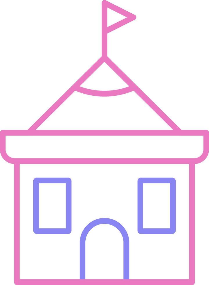 Temple Linear Two Colour Icon vector