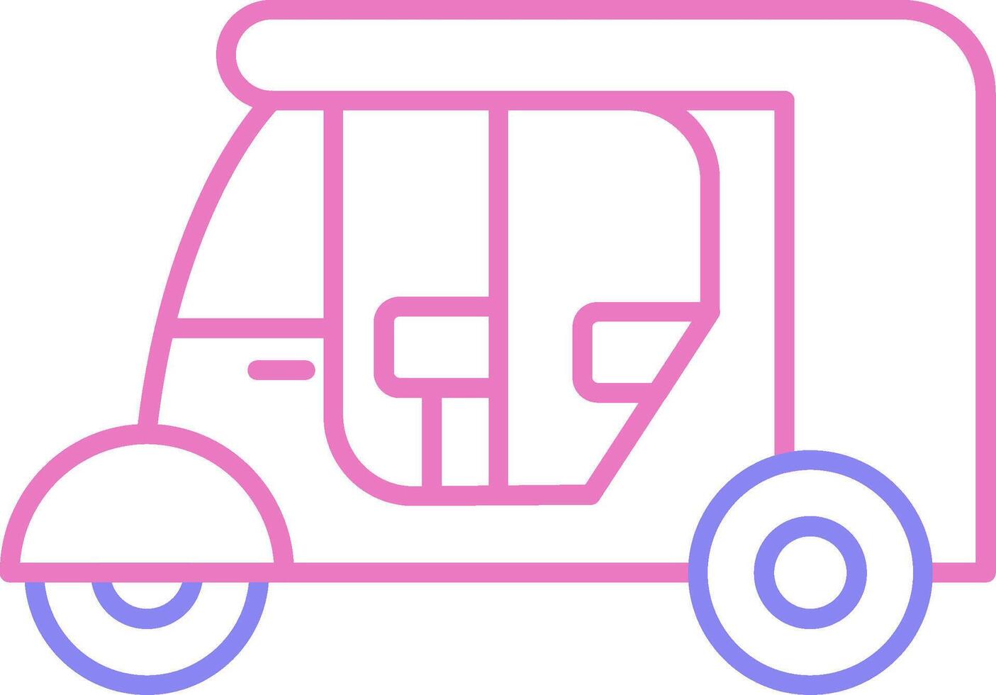 Rickshaw Linear Two Colour Icon vector