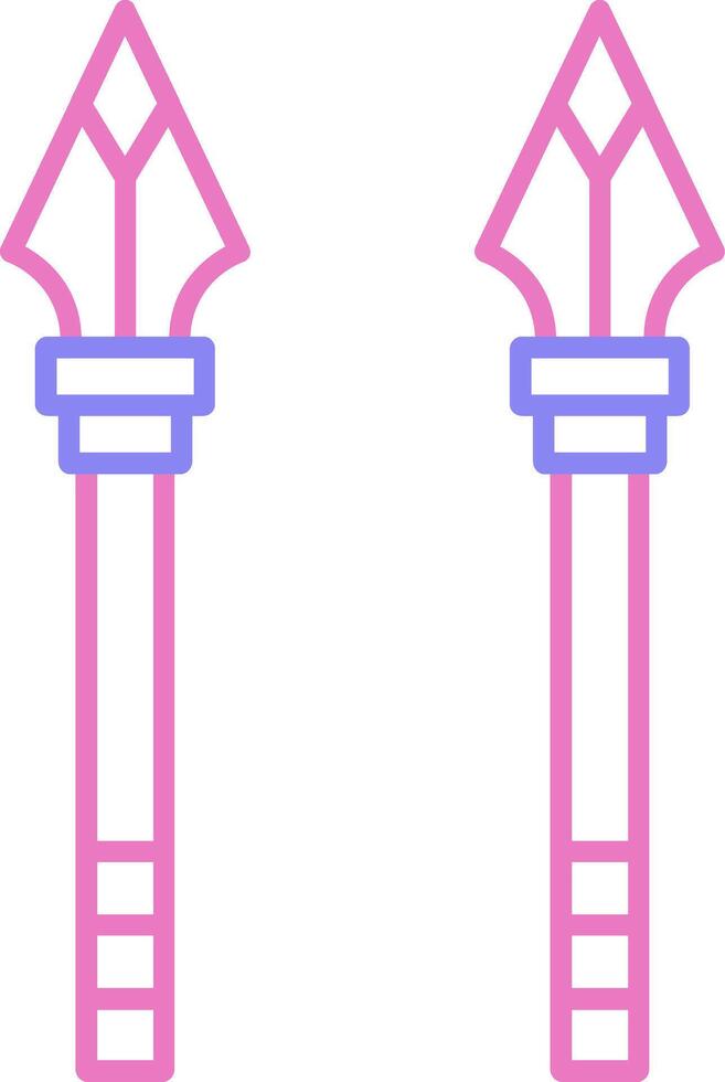 lanza lineal dos color icono vector