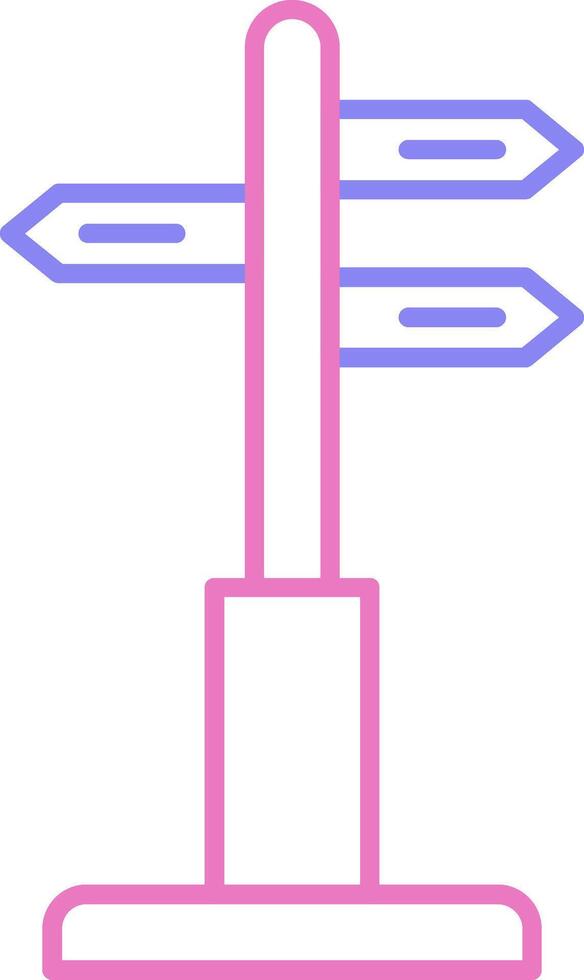 Directional Sign Linear Two Colour Icon vector