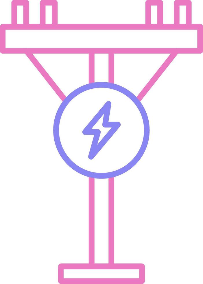 Electric Pole Linear Two Colour Icon vector