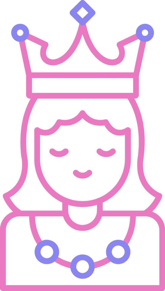 Princess Linear Two Colour Icon vector