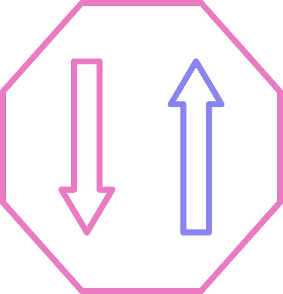 Two Way Linear Two Colour Icon vector
