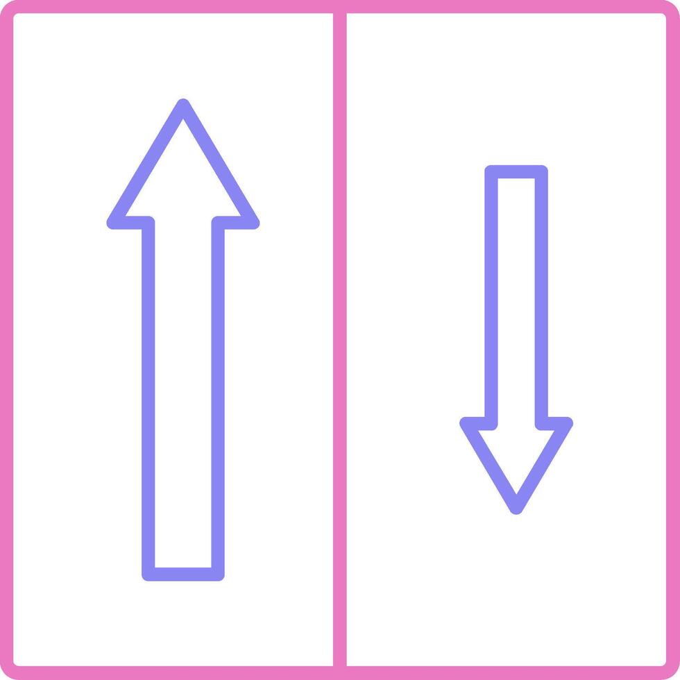 Priority Oncomming Linear Two Colour Icon vector