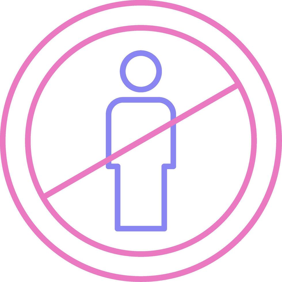 No Entry Linear Two Colour Icon vector
