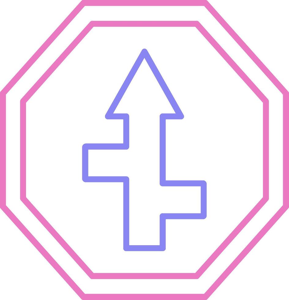 Crossways Sign Linear Two Colour Icon vector