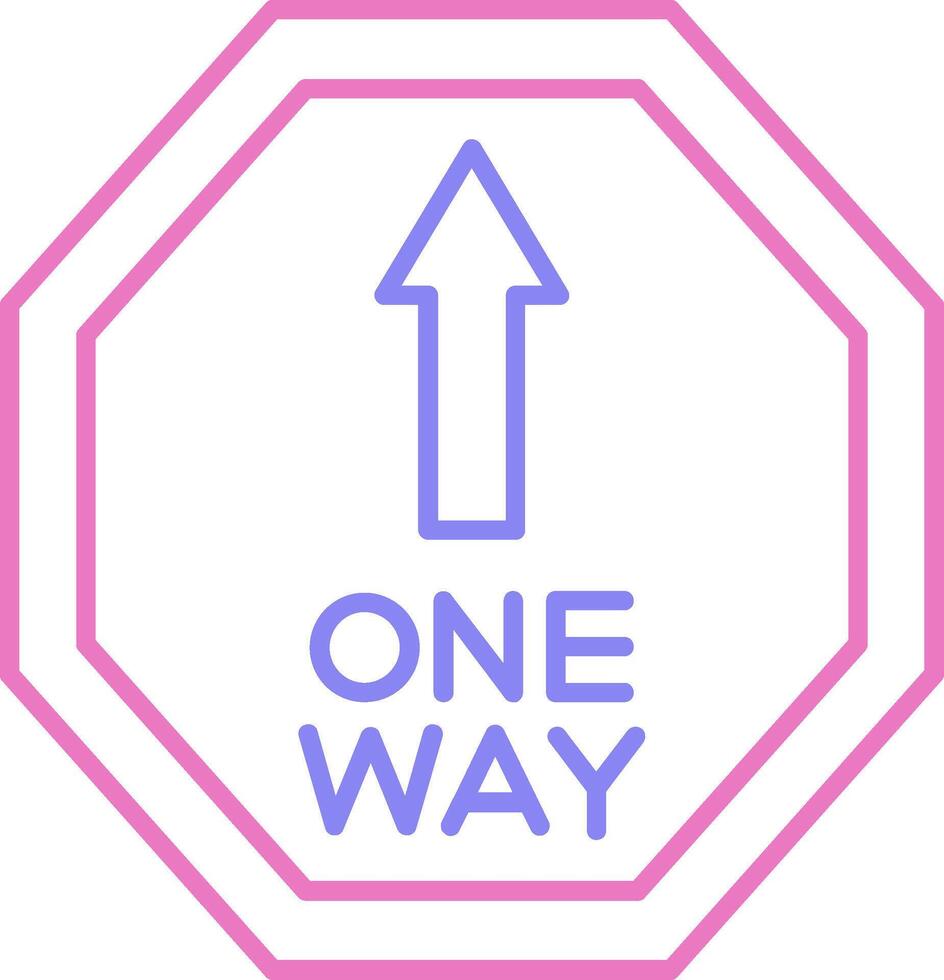 One Way Linear Two Colour Icon vector