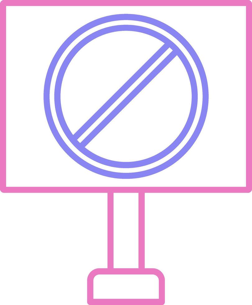 prohibido firmar lineal dos color icono vector