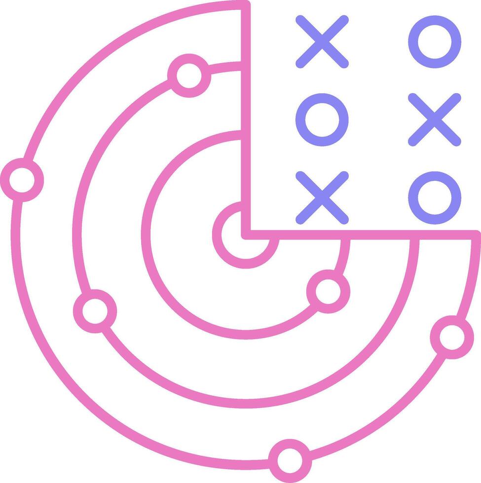 Radar Linear Two Colour Icon vector