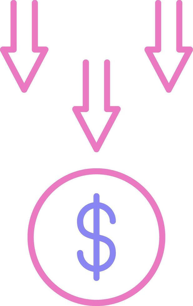 Bankruptcy Linear Two Colour Icon vector