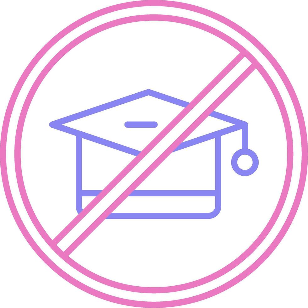 No Education Linear Two Colour Icon vector