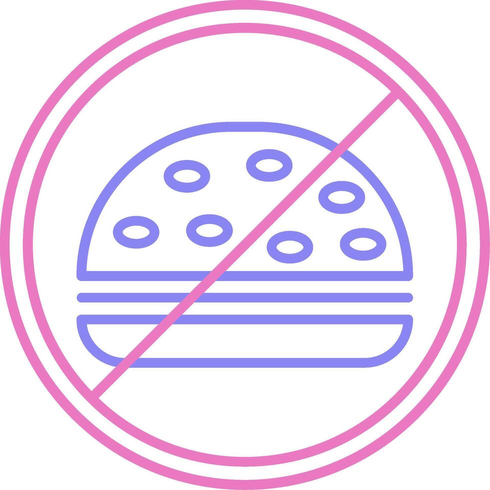 No comida lineal dos color icono vector