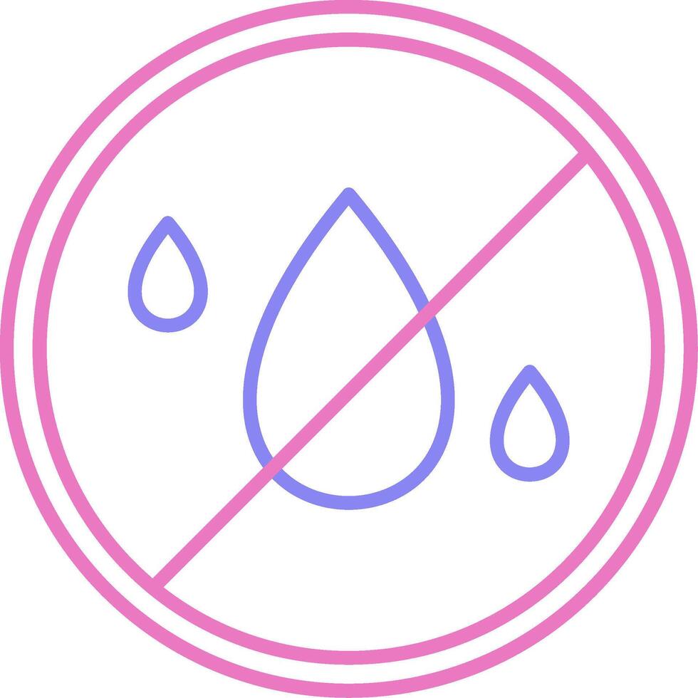 No Water Linear Two Colour Icon vector