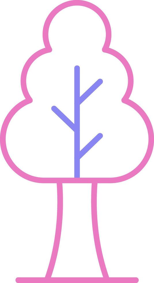 Tree Linear Two Colour Icon vector