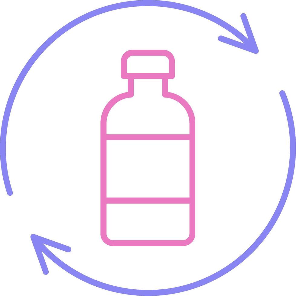 Bottle Recycling Linear Two Colour Icon vector