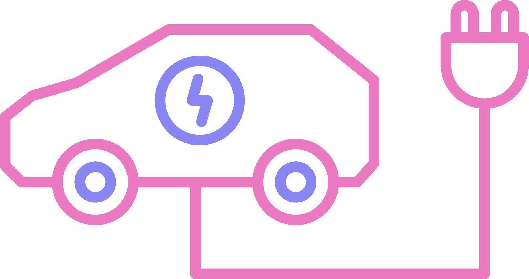 Electric Car Linear Two Colour Icon vector