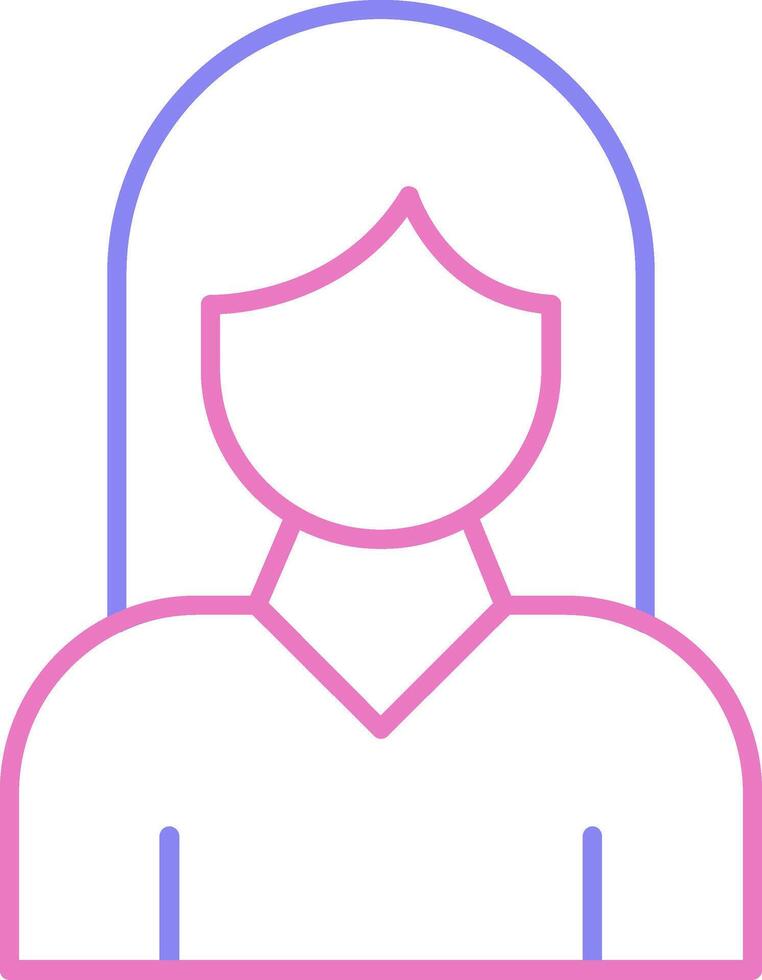 Woman Linear Two Colour Icon vector