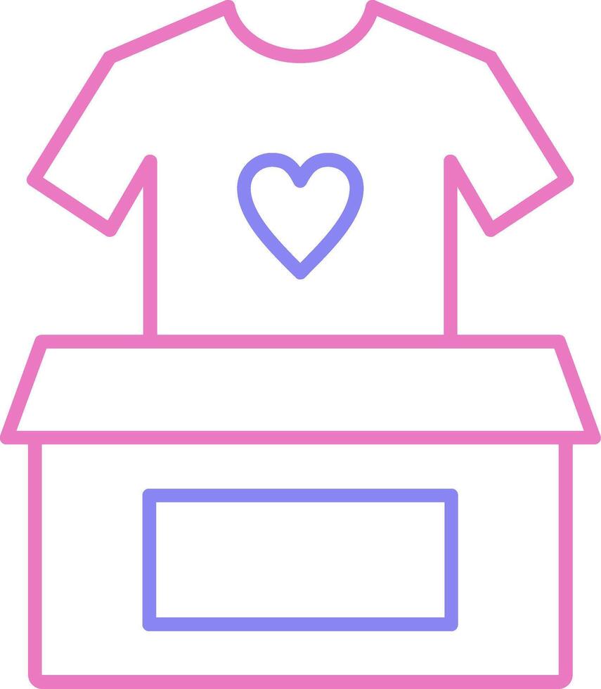 ropa donación lineal dos color icono vector