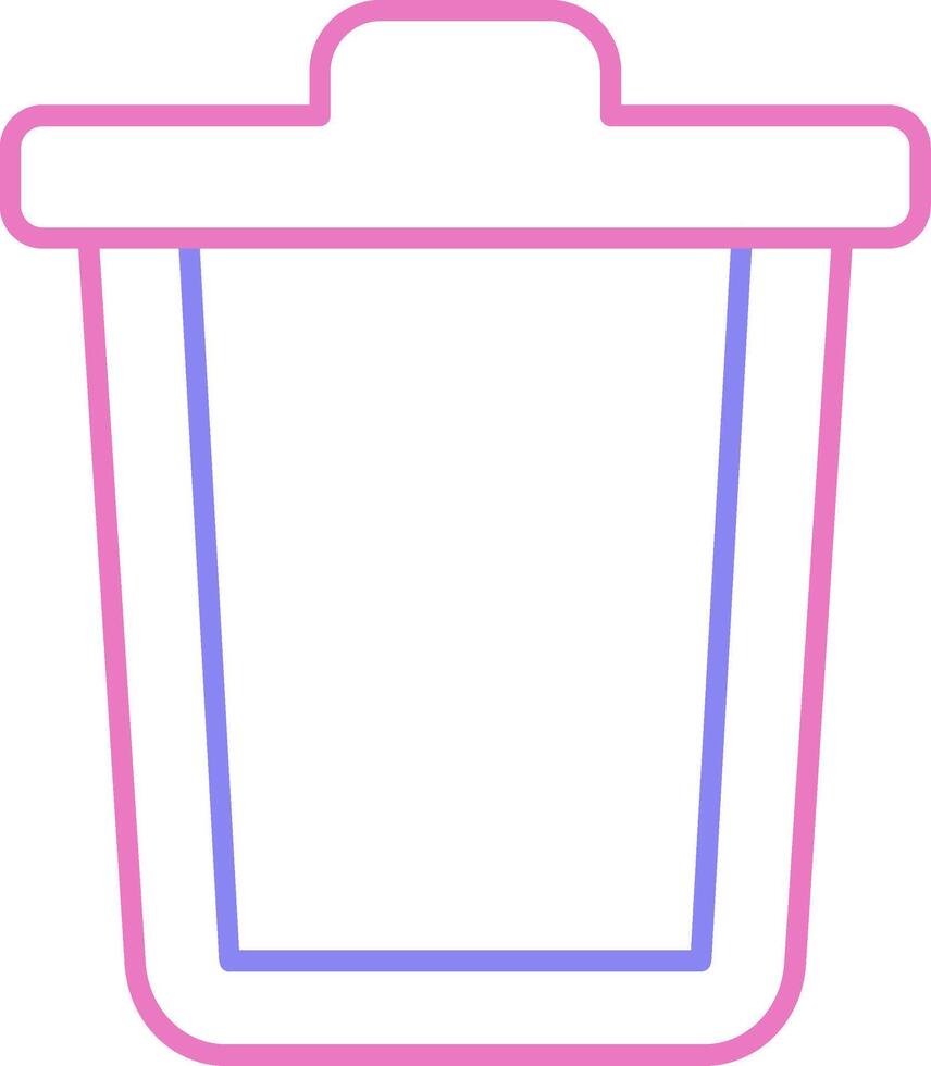 Trash Can Linear Two Colour Icon vector