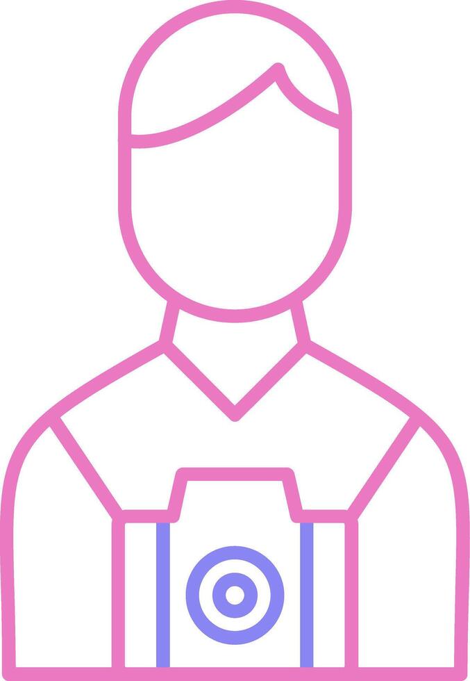 Camera Man Linear Two Colour Icon vector