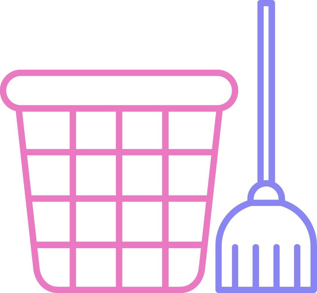 Mop Linear Two Colour Icon vector