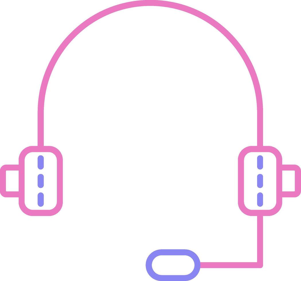 auricular lineal dos color icono vector