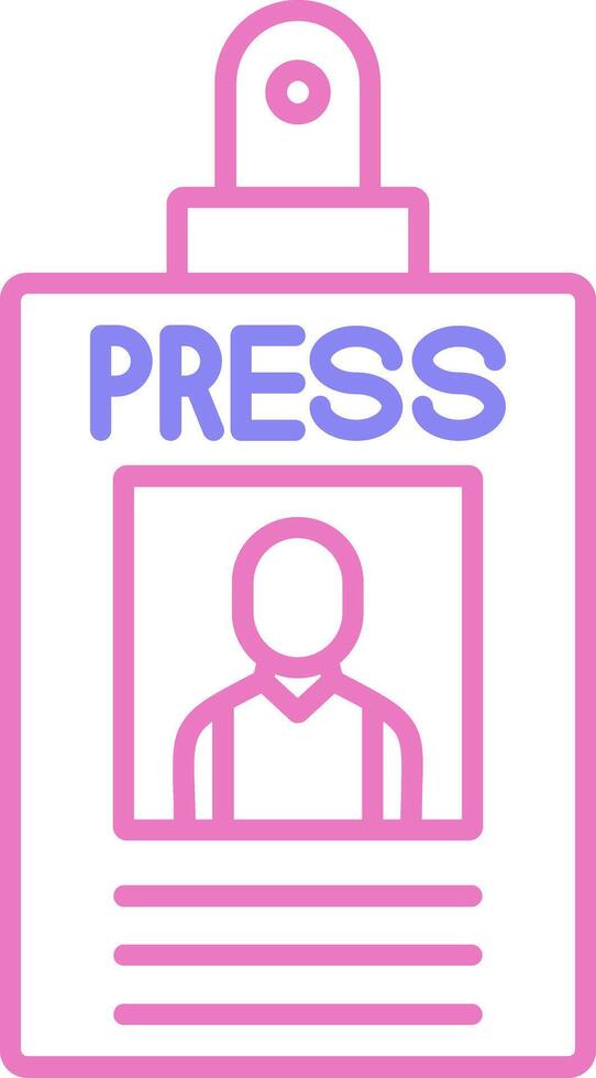 Press Pass Linear Two Colour Icon vector