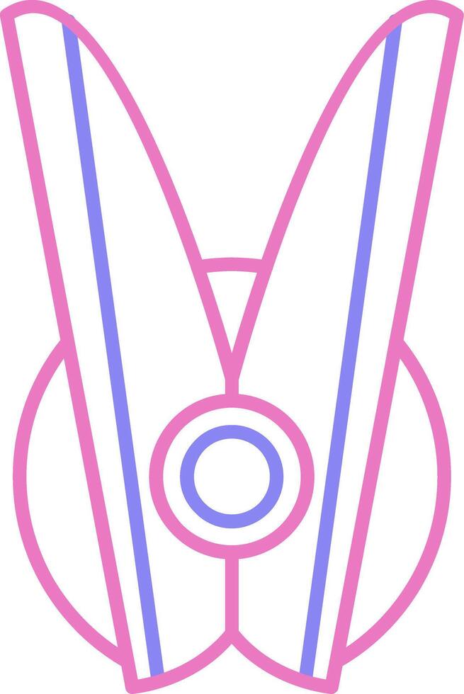 Clothespin Linear Two Colour Icon vector