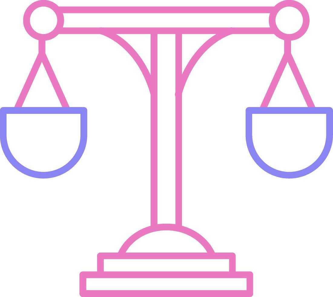 justicia escala lineal dos color icono vector