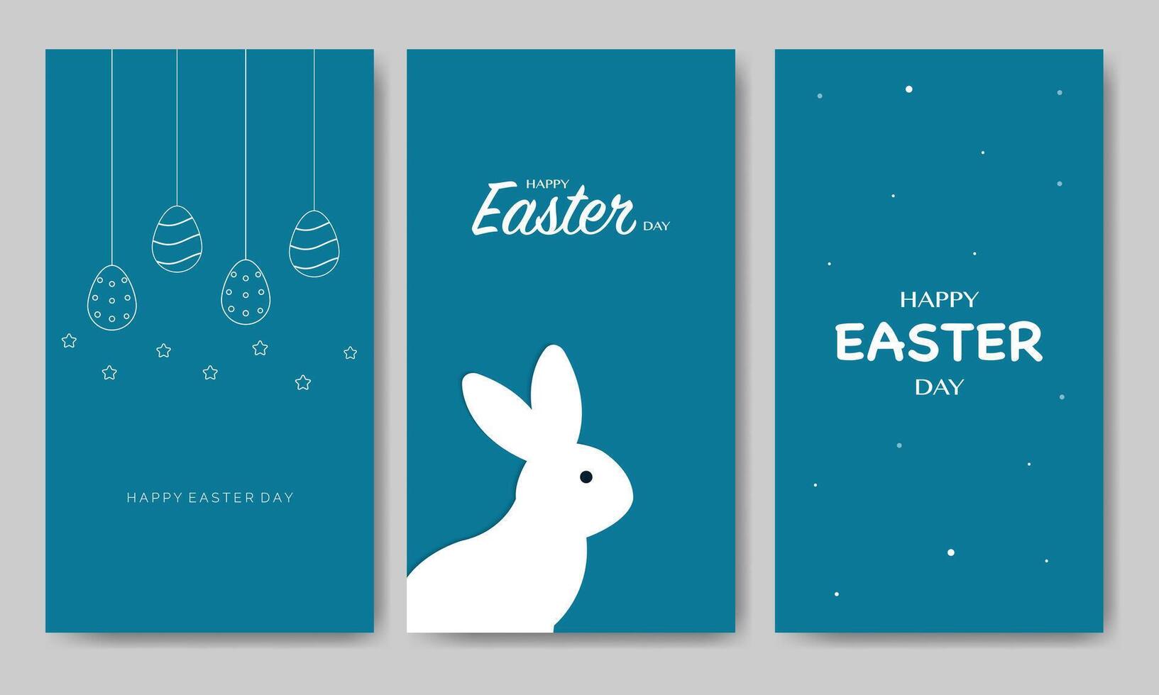 Happy Easter Day Bundle Vertical Template Flat Illustration vector