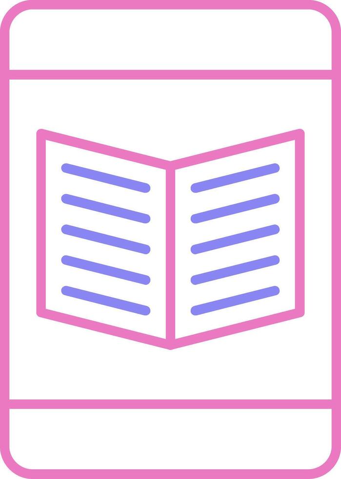 Ebook Linear Two Colour Icon vector