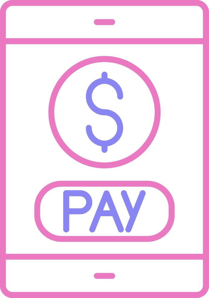 Mobile Payment Linear Two Colour Icon vector