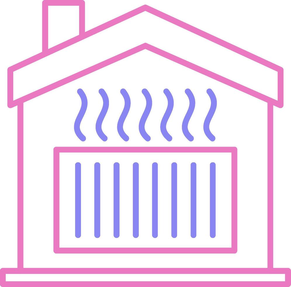 Heating Linear Two Colour Icon vector