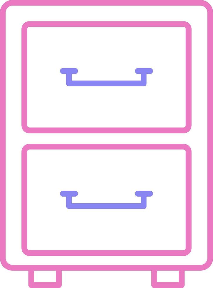 Filling Cabinet Linear Two Colour Icon vector