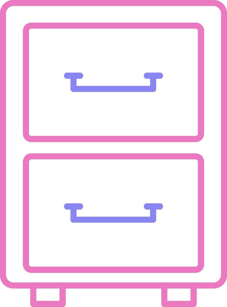 Filling Cabinet Linear Two Colour Icon vector