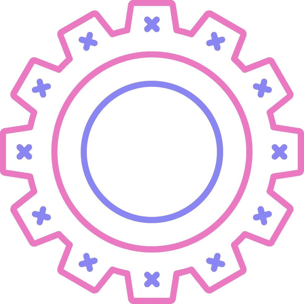 Cogwheel Linear Two Colour Icon vector