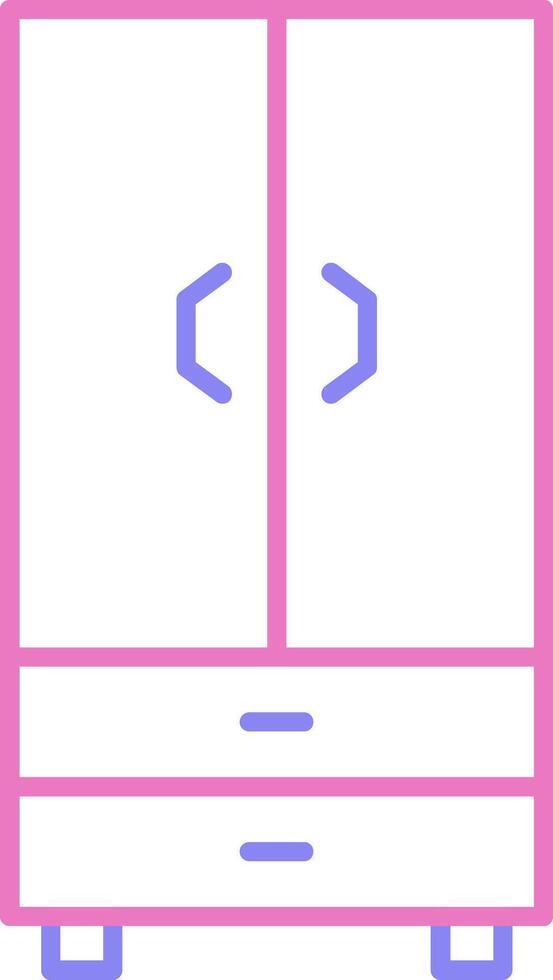 Cupboard Linear Two Colour Icon vector