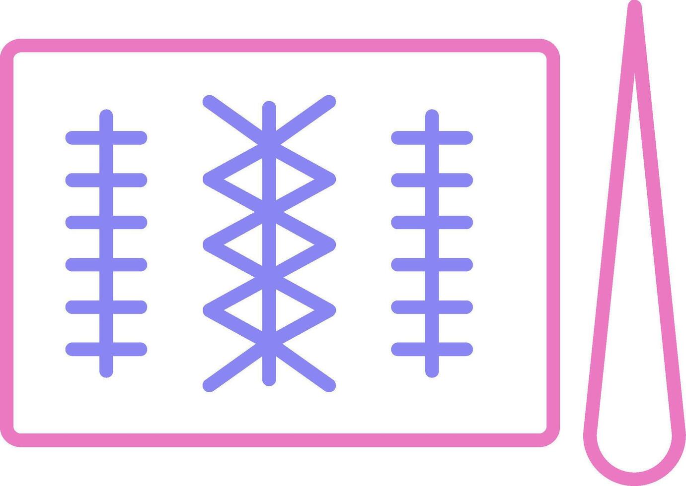 Stitches Linear Two Colour Icon vector