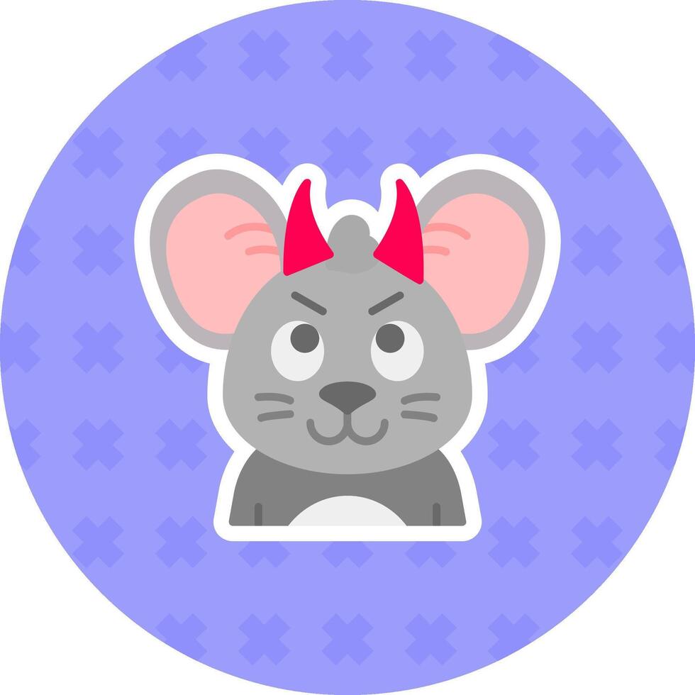 demonio plano pegatina icono vector