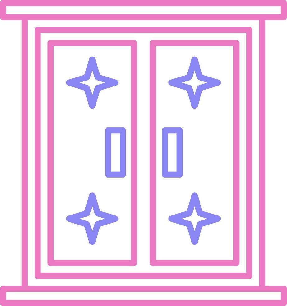 ventana lineal dos color icono vector