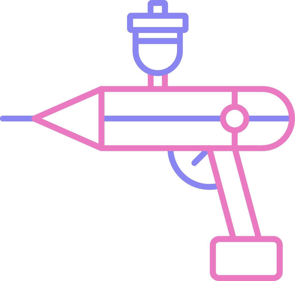 aerógrafo lineal dos color icono vector