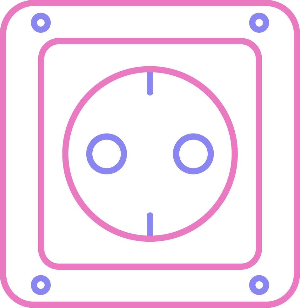 Socket Linear Two Colour Icon vector