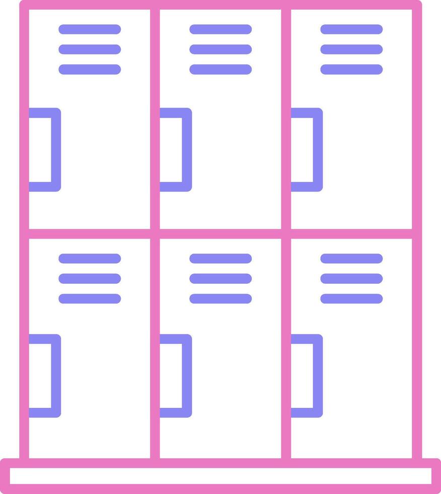 Locker Linear Two Colour Icon vector