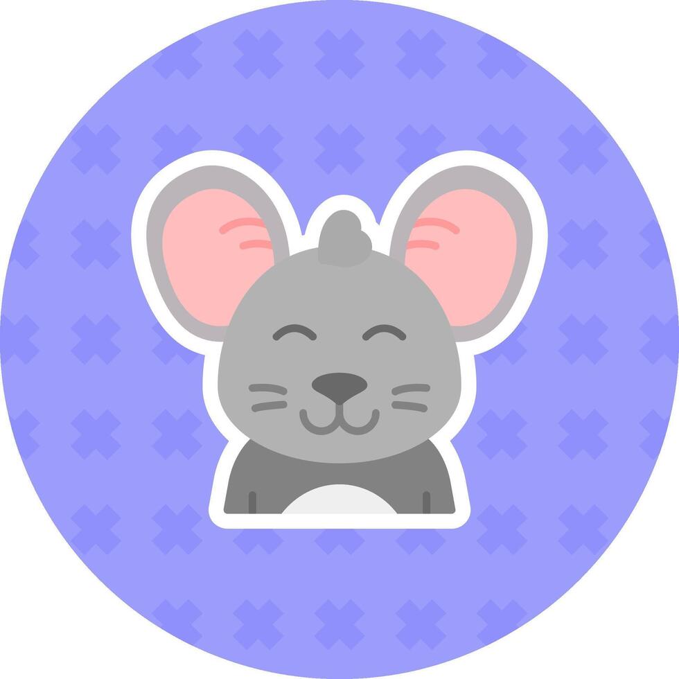 Happy Flat Sticker Icon vector