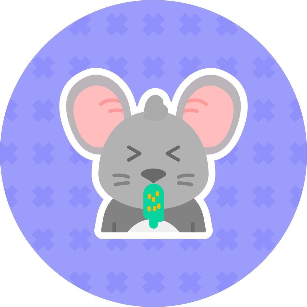 Vomit Flat Sticker Icon vector