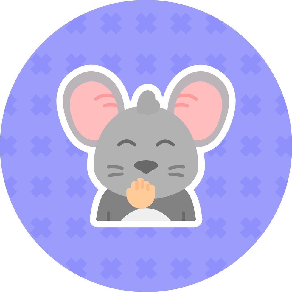 Blush Flat Sticker Icon vector
